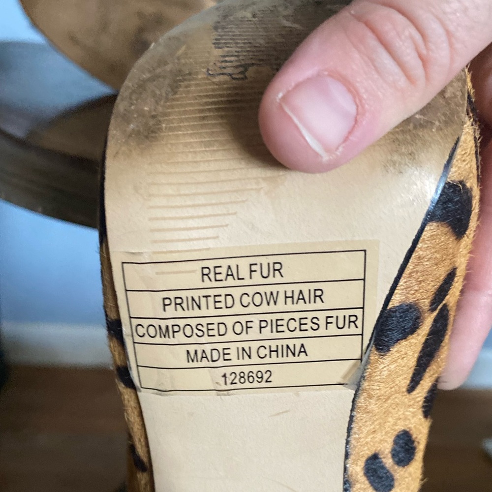 Steve Madden Real Fur Leopard Print Platform Pumps - image 2